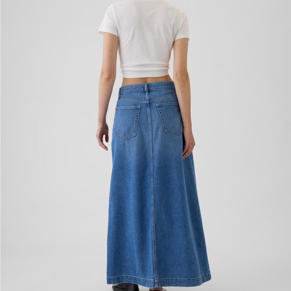 GAP UltraSoft Denim Maxi Skirt Size 10~NWT - Picture 3 of 4